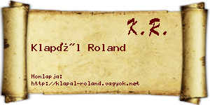 Klapál Roland névjegykártya