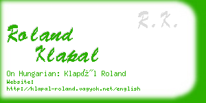 roland klapal business card